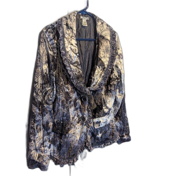 Alberto Makali Velvet Cardigan Jacket Sz L Womens Victorian Goth Bridgerton Fall - Picture 2 of 4